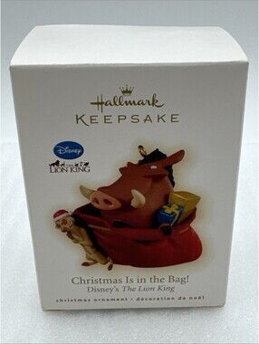 2009 Disney The Lion King Christmas Is in the Bag! Timon and Pumbaa Ornament New